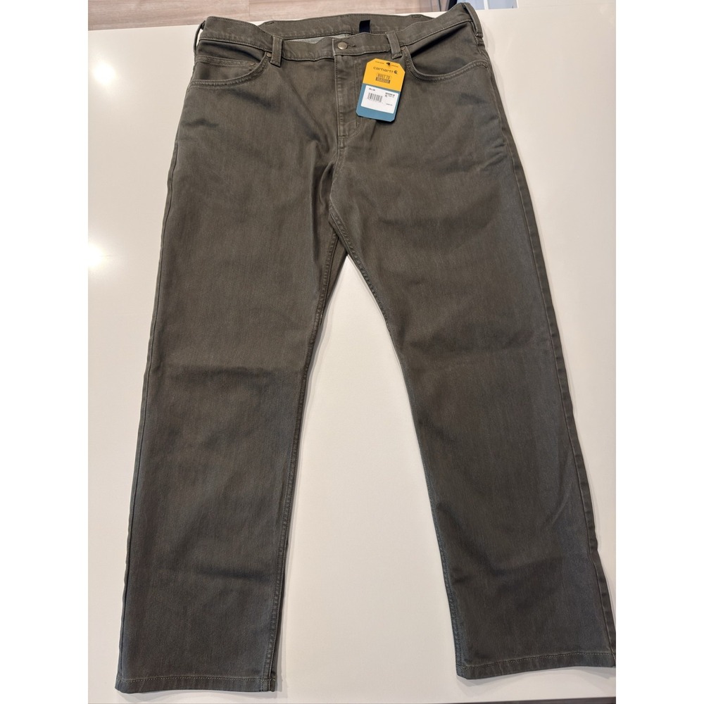 Carhartt Rugged Flex Dyed Jean BD6990-M Men's 38W 30L Olive Green Pants
